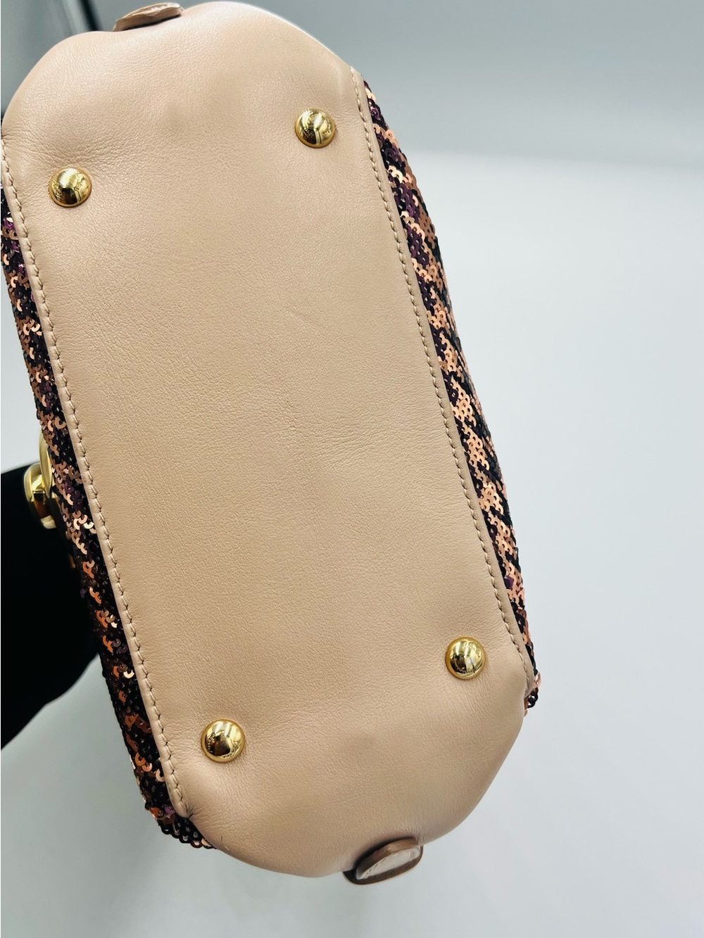 Salvatore Ferragamo Sequin Houndstooth Fiamma Satchel/Crossbody Bag - Picture 9 of 13